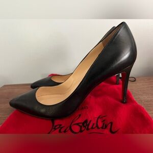 Christian Louboutin - Kate 85mm black leather pumps - Size 39/US 9